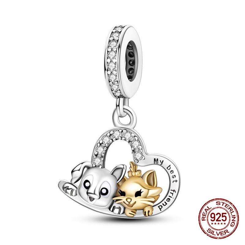 100% 925 silver Animal Series Bulldog Zebra Squirrel Charms Fit Original 925 Bracelet DIY Jewelry Making Women Gift