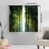 2pcs,2D Plane Printing Contemporary Curtains Bamboo Forest Burst Polyester Fabric (without Rod) Festive Use for Bedroom, Living