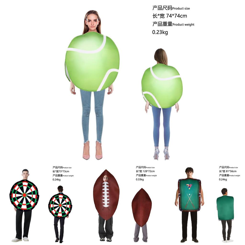 Halloween Party Suit With Foam Padding Rugby Billiards Costume Event Jumpsuit Performance