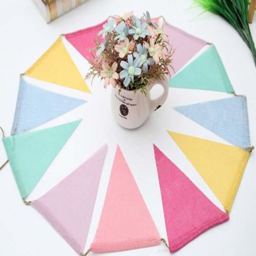 YUANSHOP1 Flag Garland Triangle Flag Set of 2 Banner Camp Flag Birthday Party Decoration Christmas Ornament Grand Camp Deco Flag 4m Length