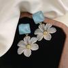 Exaggerated Women Earrings Temperament Ladies Stud Earrings Acrylic Flower Earrings  Beach Vacation