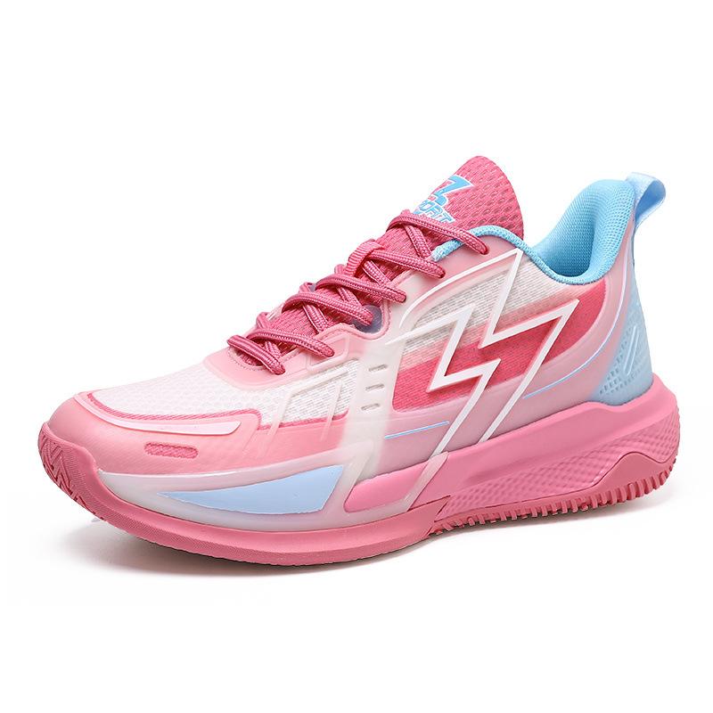 Basketball Shoes Men's and Women's Mesh Breathable Non-slip Wear-resistant Shock Absorption Actual Combat Lightweight Soft Sole Student Fluorescent