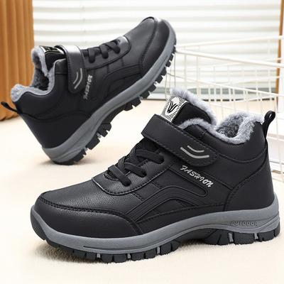 Dames Winter Warme Wandelschoenen voor Ouderen, Fleece Verdikt Hoge Top Antislip Buiten Sneeuwschoenen