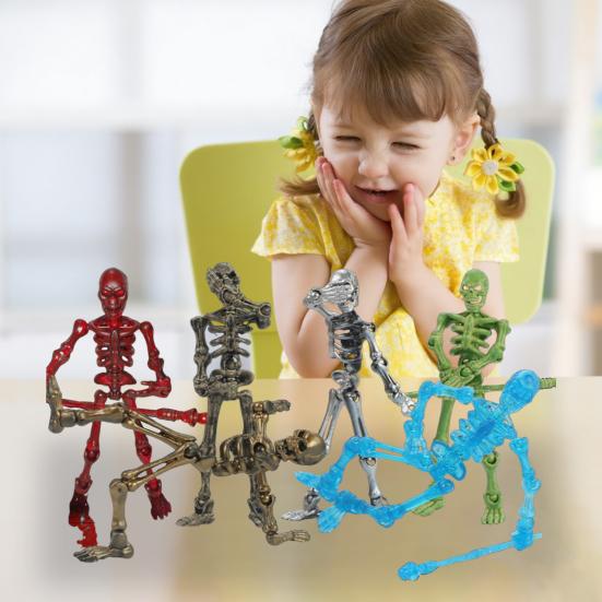 3D Printed Skeleton Action Figure Multi-Jointed Movable Articulated Skeleton Toy Collectible Desktop Decoration for Kids Artists Collectors