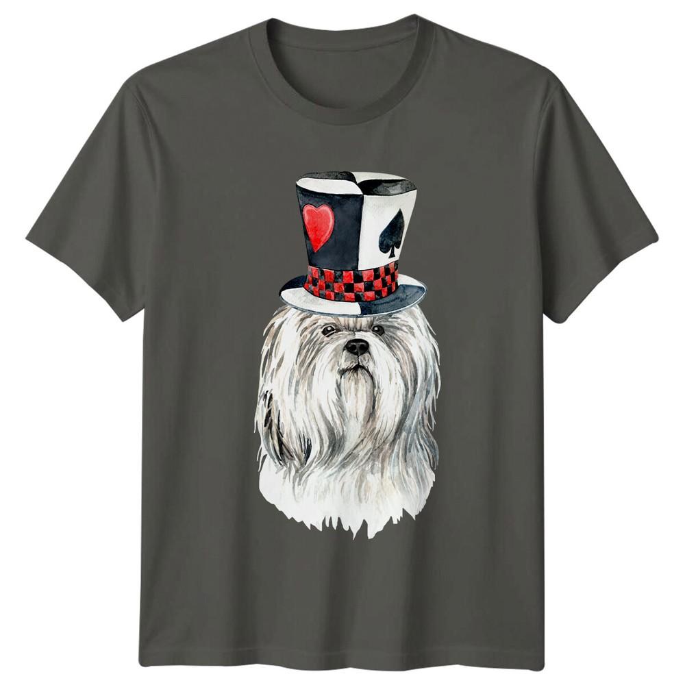 Dog Wearing Card Hat Animals Unisexs TShirt Cute Graphic Tee