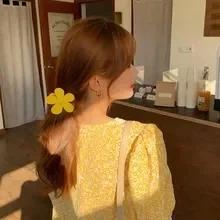 3.5cm 7cm Korea Flower Shape Hair Claw Clips Women Girls Ponytail Hairpin Barrette Headwear Accessories