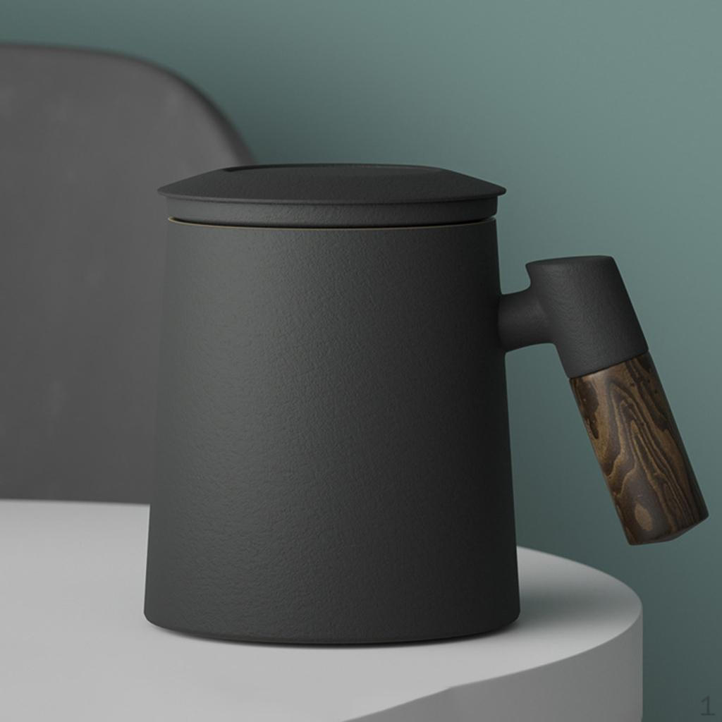 Керамический, нержавеющий, портативный, с крышкой и ручкой, ситечко, винтажный, 00 мл, для питья в комнате