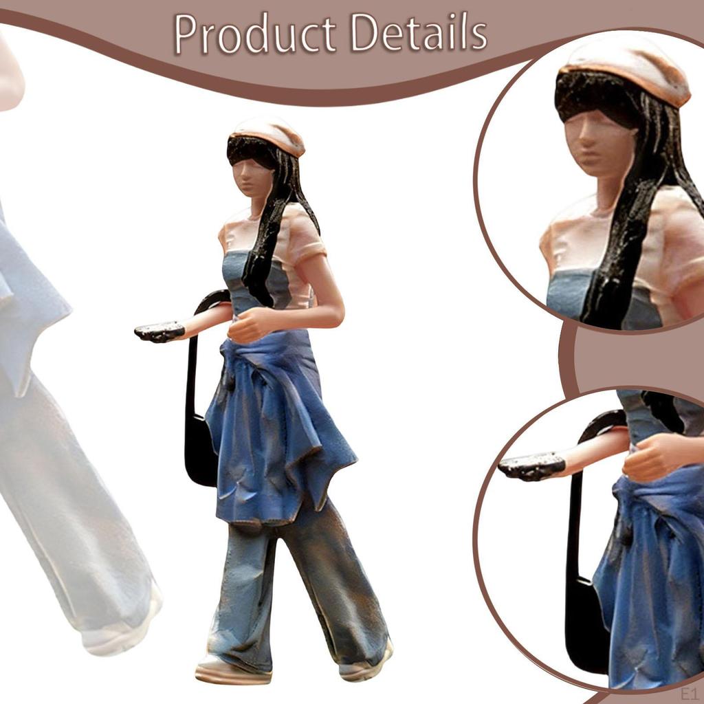 1/64 Girl Miniature Figure Diorama Collectibles People Figurine Mini Model DIY Projects