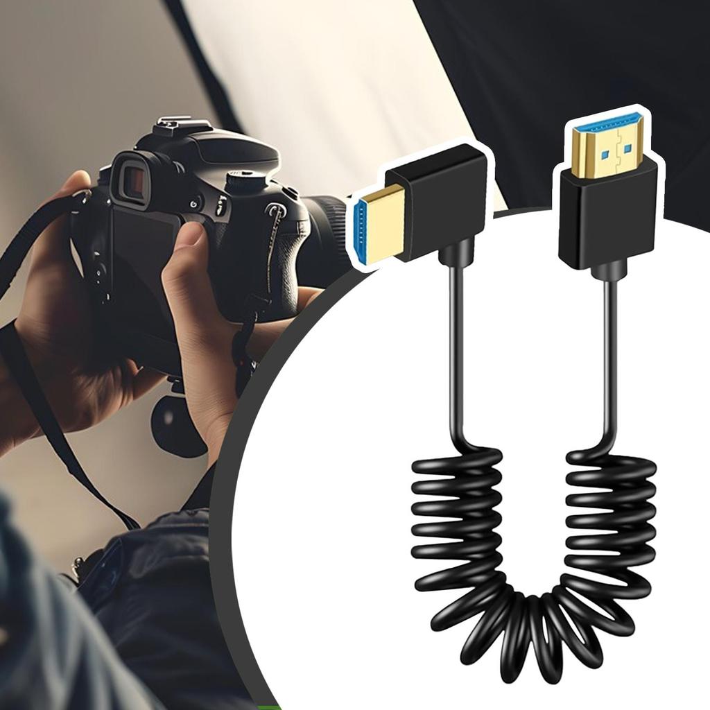 Camera Monitor Coiled Cable High Speed Support Monitor Screens Cable Compact Thin Spring Stretch Cord Supports For Photography