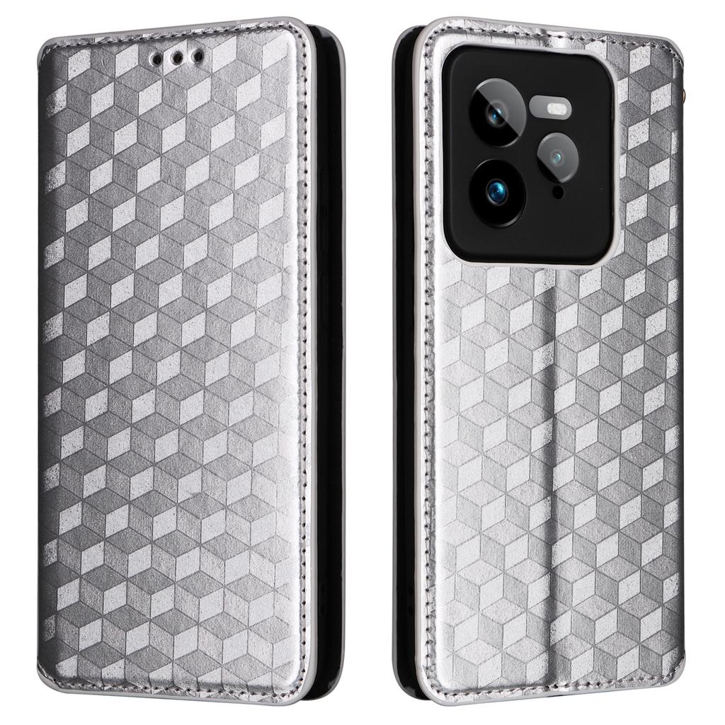 For Realme GT 7 Pro 5G Wallet Case Rhombus Imprinted Leather Phone Cover