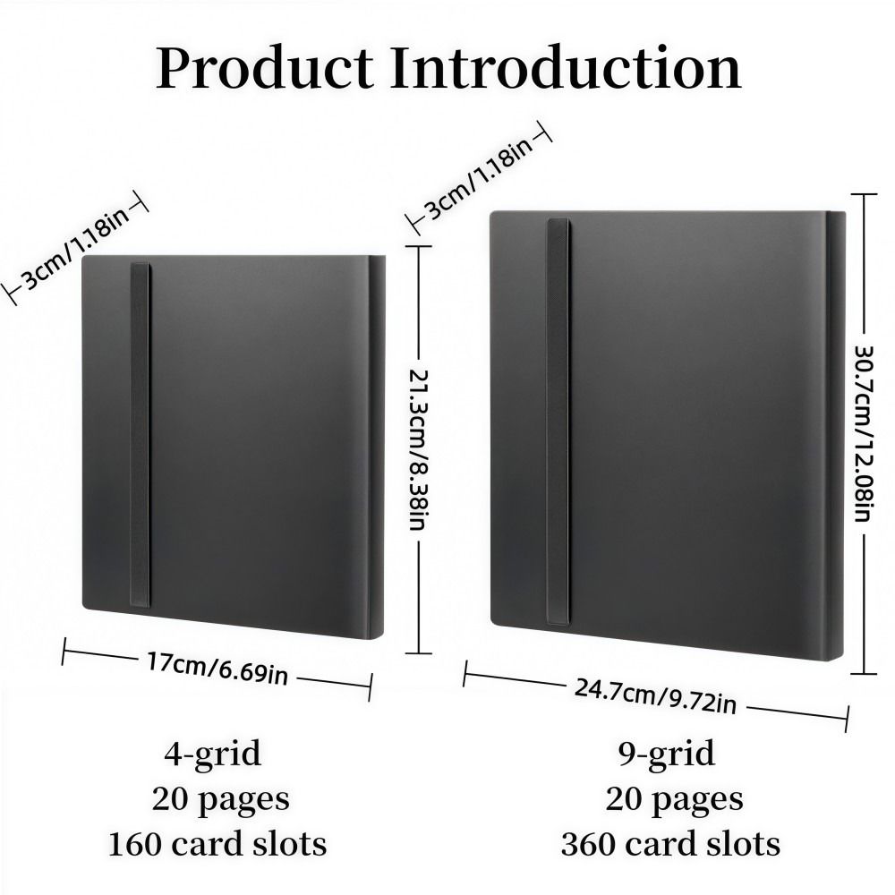 קלסר כרטיסי ספורט 9 כיסים 20 דפים קובץ לאוסף כרטיסים עבור MTG, TCG, כרטיסי בייסבול