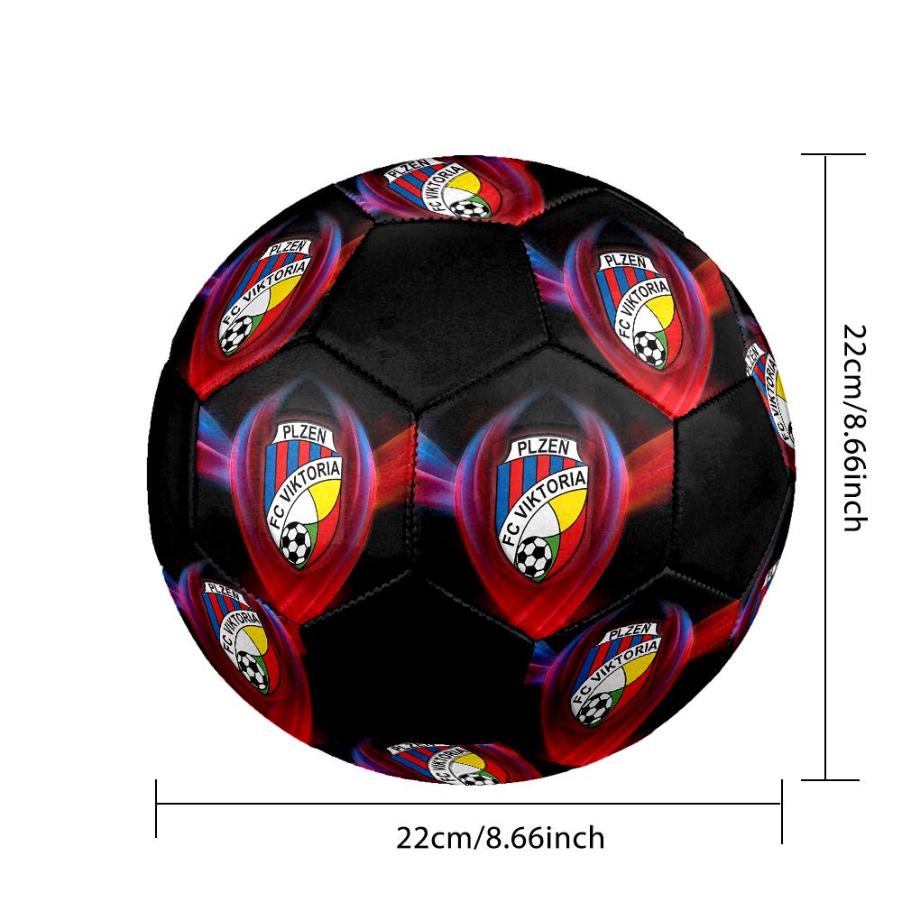 TAGLIA 5 Pallone da Calcio FC Viktoria Plzeň Colorato Per Tutte le Età Cucito a Macchina PVC Pronto per la Competizione Resistente Alta Rimbalzabilità