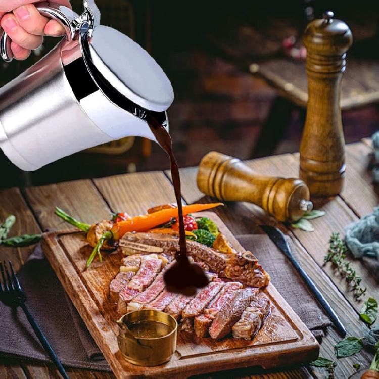 Rindersteak-Soßenbehälter Große Kapazität Doppelwandig Isoliert Edelstahl Tomatensoßen-Töpfe Küchenbedarf