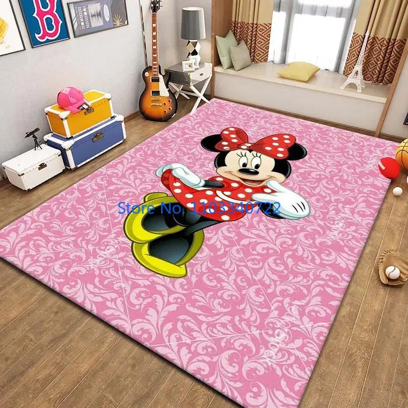 Mickey Minnie Area Mat, Cute Cartoon Rug Carpets 120x160cm Decor for Living Room Children's Bedroom Sofa Bathroom Kids Floor Mat