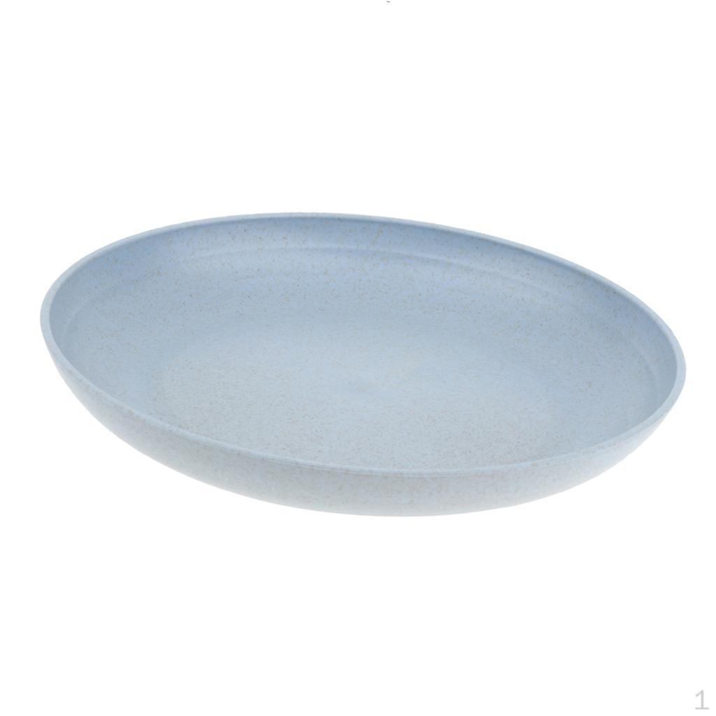 Camping Food Serving Container Tray Plate Straw PP Tableware Dinner Lunch Dishes 20cm