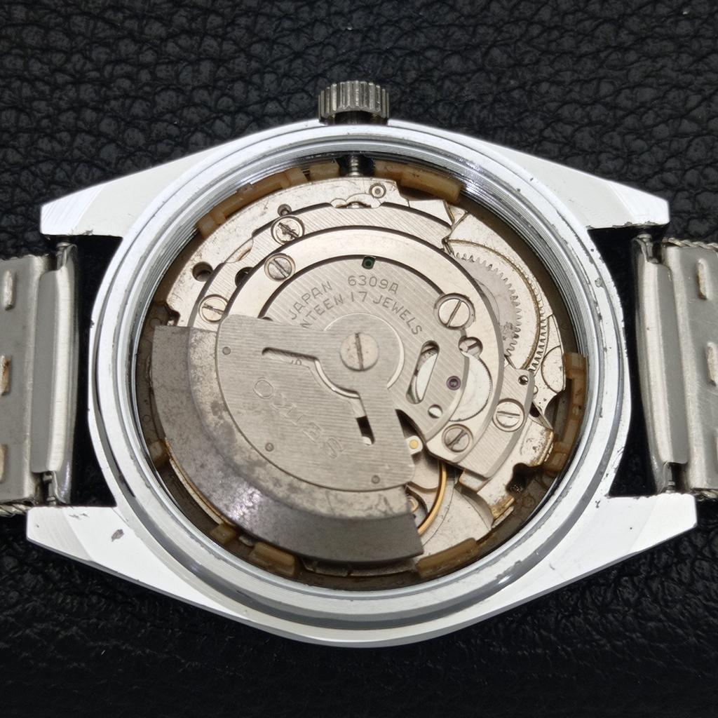 REFURBISHED SEIKO 5 AUTOMATIC 6309A VINTAGE JAPAN MENS BLACK WATCH A440847-4 Sk-a440847