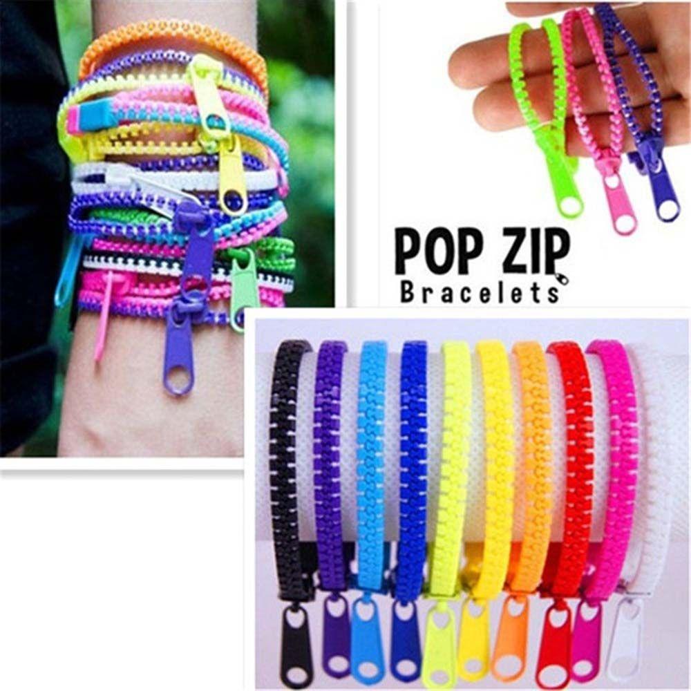 5PCS Jewelry Zip Wristband Gifts For Kids Bracelets Zipper Bracelet Eco-friendly Plastic Bangles