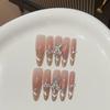 Pure Desire Ice-transparent Powder Gradient Smile Cat Eye Pearl Broken Diamond French Pile Diamond Jade Wear Armor