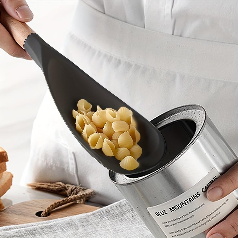 New Non-Stick Cooking Spoons Silicone Stirring Spatula Wooden Handle Shovel Salad Mixing Spoon Cookware Utensils Kitchen Tools