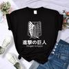 Japonské anime Attack on Titan tričko s grafickým potiskem Pánské ležérní módní tričko s krátkým rukávem nadměrné velikosti Dámské