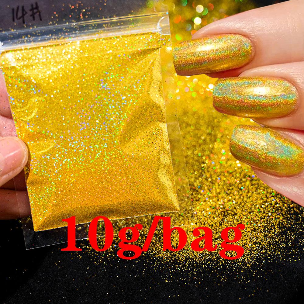 0.2mm Christmas Laser Chrome Red Glitter Powder 10G Ultra Fine Holographic Nail Pigment for Nail Gel Polish Reflective Pigment