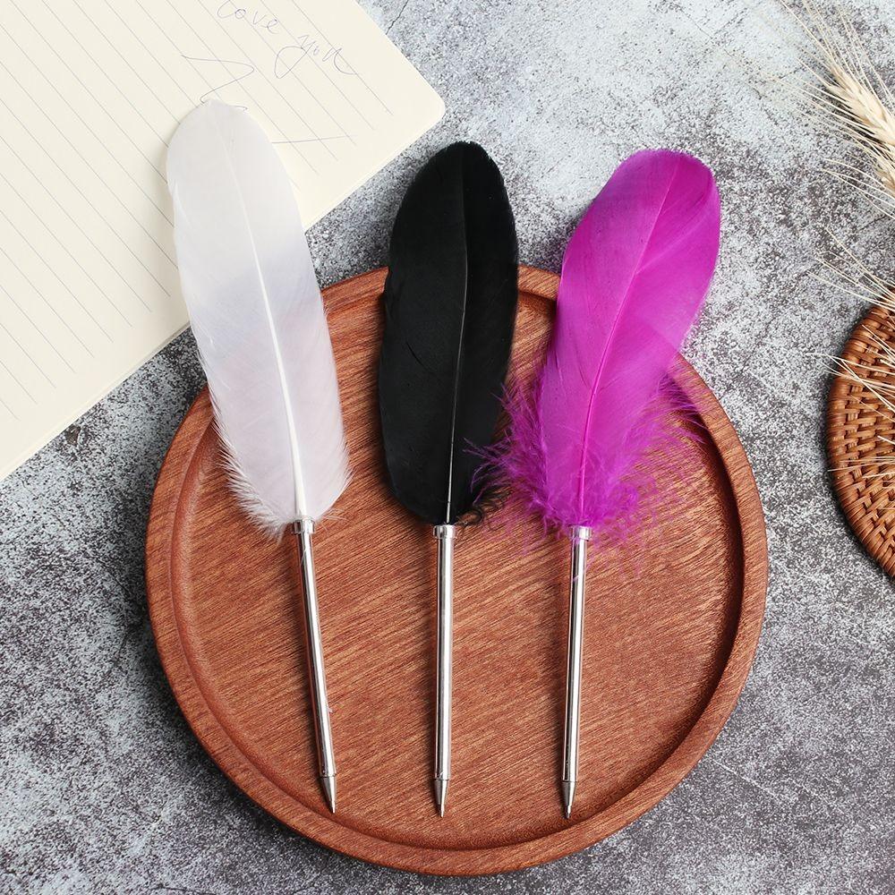 Feather Ballpoint pen Colorful Feather Pen Portable Writing pen Office