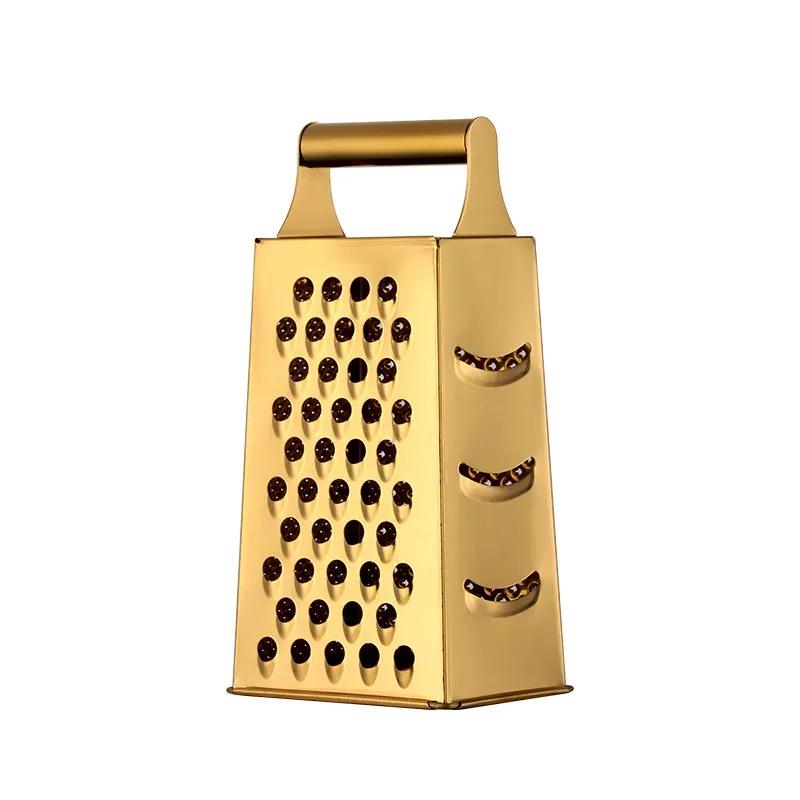 

Stainless Steel Slicer Household Potato Peeler Garlic Chopper Cooking Tool Four Sided Grater Kitchen Vegetable золотой