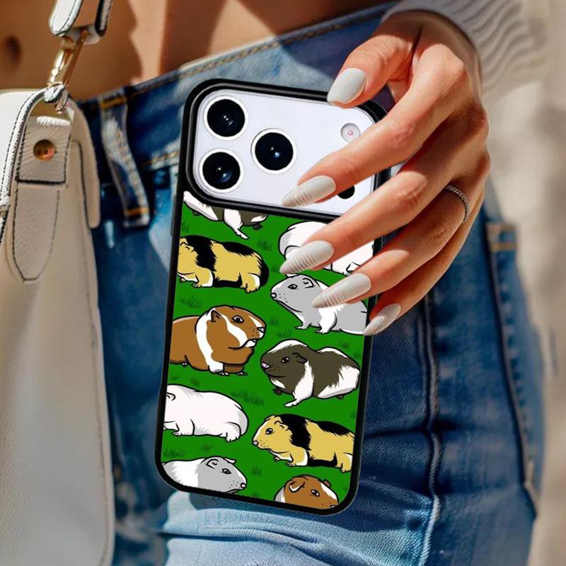 Cartoon Meerschweinchen Handyhülle Für iPhone 17 Air 14 15 13 12 Max Hülle Für Apple 14 15 16 16e 11 Pro Max Plus Hülle
