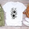 Tee Top Fashion T Shirt Clothing 90s Sweet Style Watercolor Lovely Style Casual Short Sleeve Women Print Lady Female Graphic T-shirt