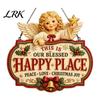 Christmas Bedroom Door Decor This Is Our Blessed Happy Place Sign, Welcome Front Durable Wooden Holiday Sign Hanger Decoration, Rustic Wall