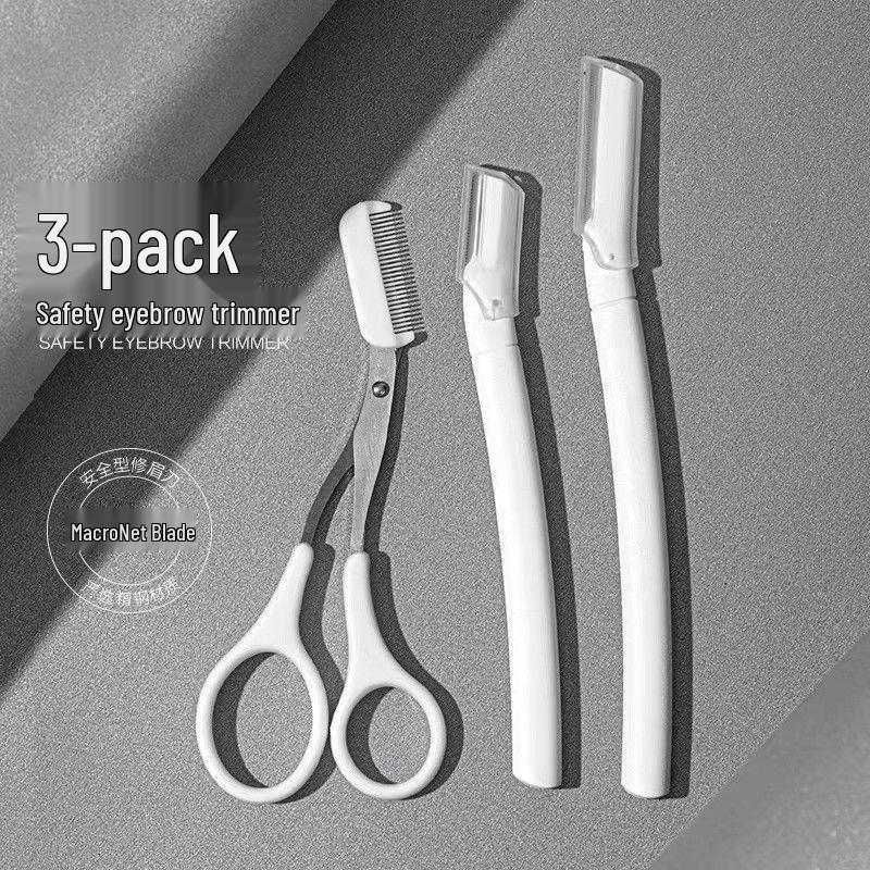 Beginner-Friendly White Eyebrow Shaver Set for Men and Women