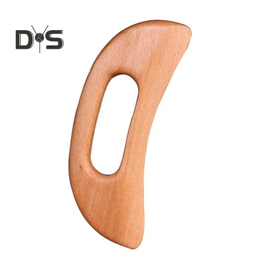 

Деревянный скребок для фасции для лимфодренажа, похудения, лунообразный, омолаживающий массажный инструмент Гуаша для лица и тела, устранения жира, улучшения кровообращения 1pc