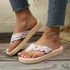 1pc Women's Flower Pattern Fashion Flip Flops Non-slip Lightweight Beach Platform Slippers Women's Footwear Breathable Open Toe