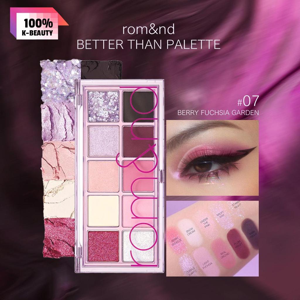 Rom&nd MELHOR QUE AS PALETAS 00-09/11-13, Inspirada no Jardim, Tons Totalmente Harmoniosos, Amigável para Iniciantes, Multiuso, K-Beauty, Maquiagem Coreana