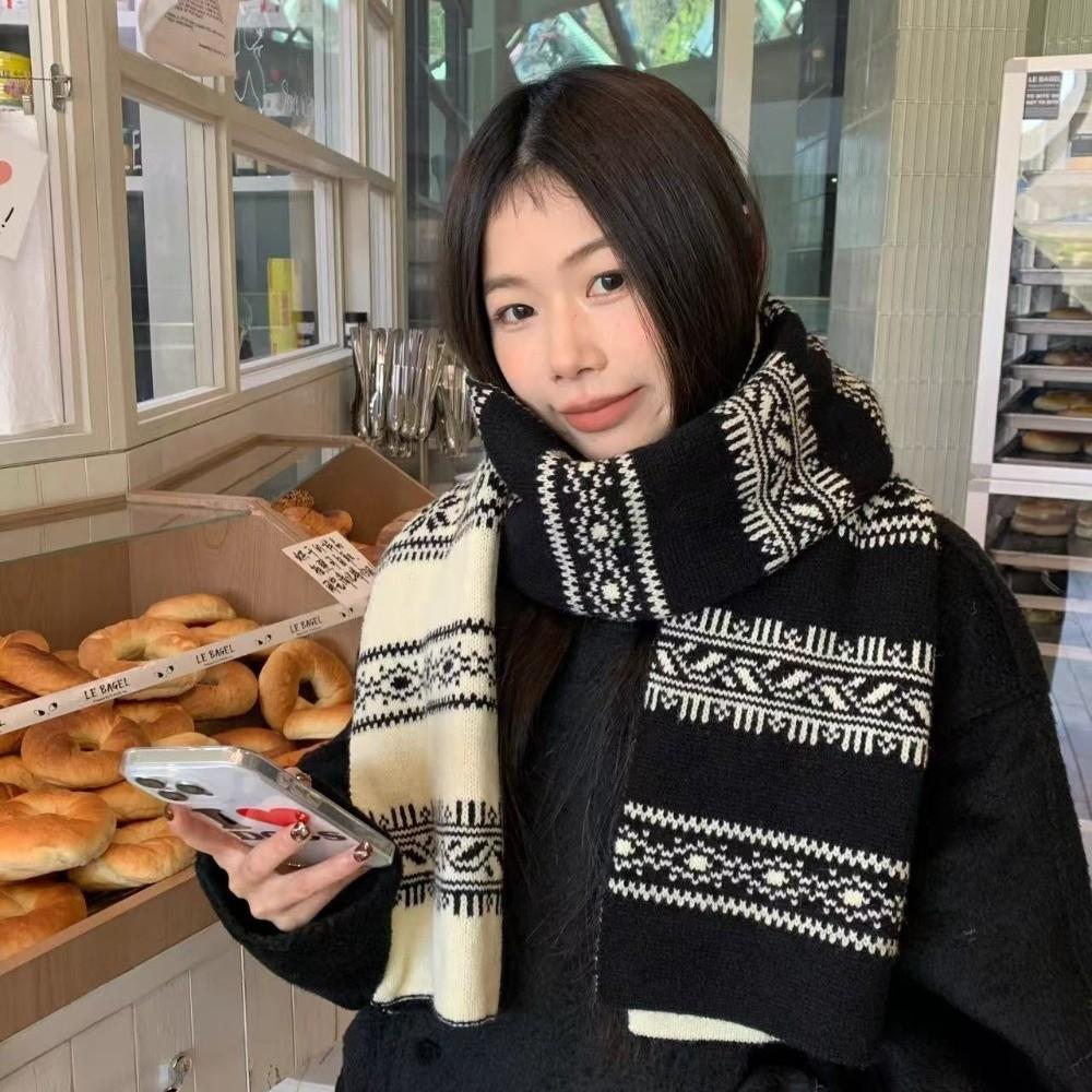 Knitted Knitted Scarf Windproof Neckerchief New Neck Warmer Gift