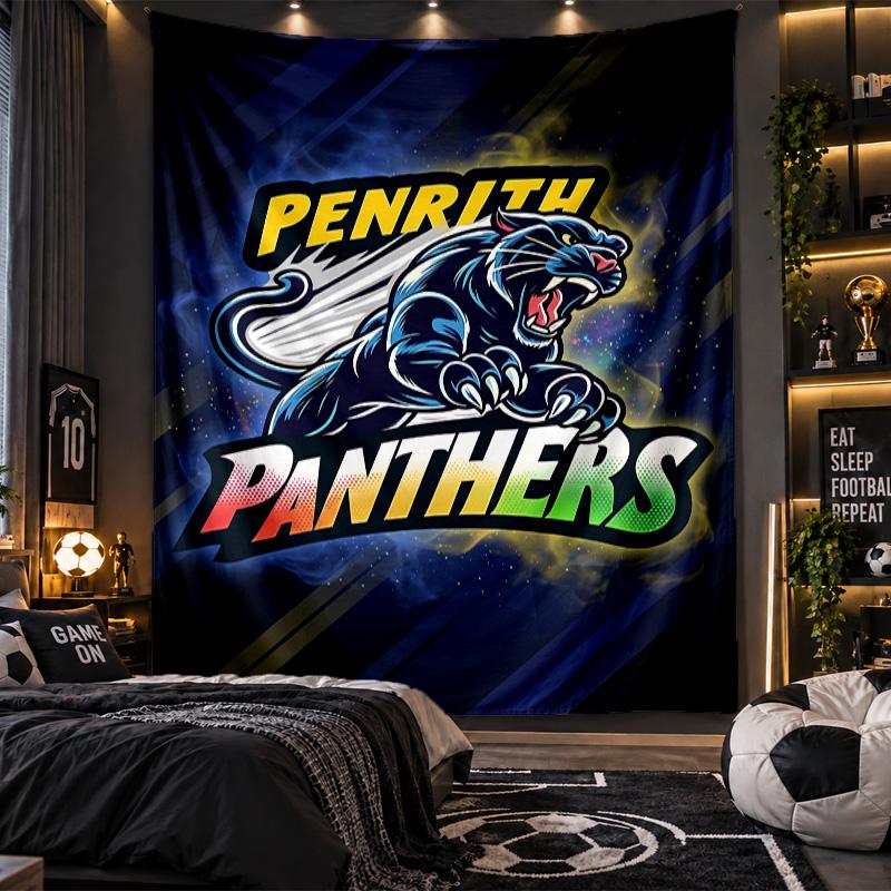 Arazzo da Appendere alla Parete Stampa Penrith Panthers Tessuto per Soggiorno Camera da Letto Decorazione per la Casa