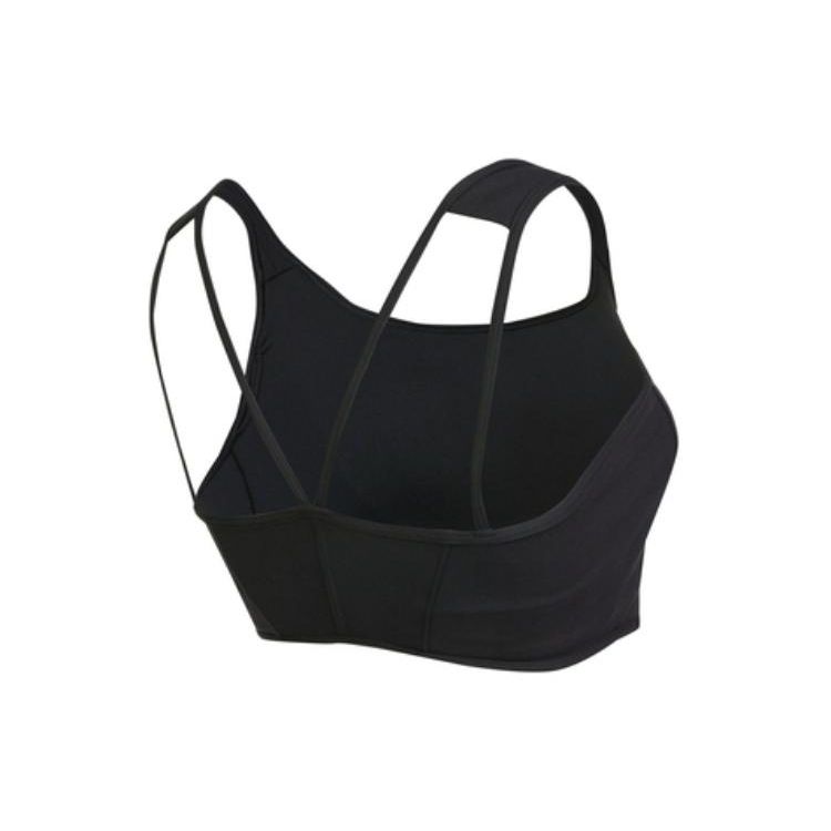 Adidas Solid Color Logo Print Fixed Strap Breathable Sports Bra Women underwear Black HD7683