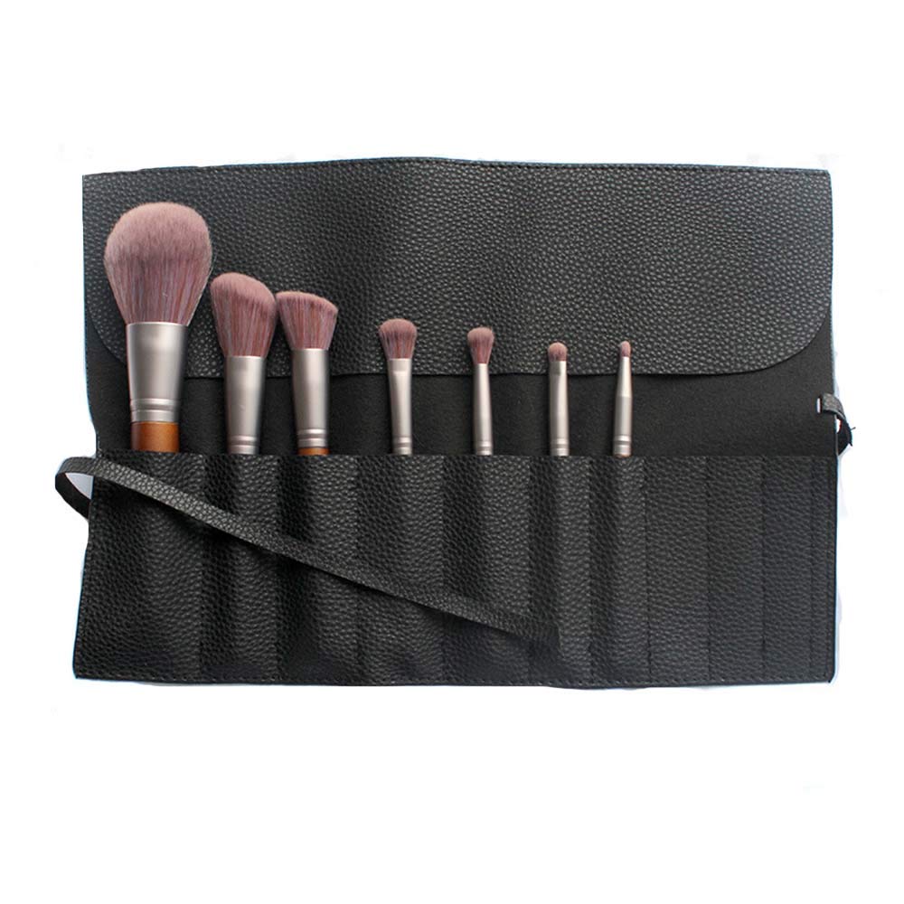 Dekori Makeup Brush PU Leather Cosmetic Case with Large Portable Makeup Brush Organizer and Multifunctional Travel and Portable for Holds 10 Brushes