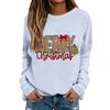 Women's Casual Christmas Print Long Sleeve Round Neck Top