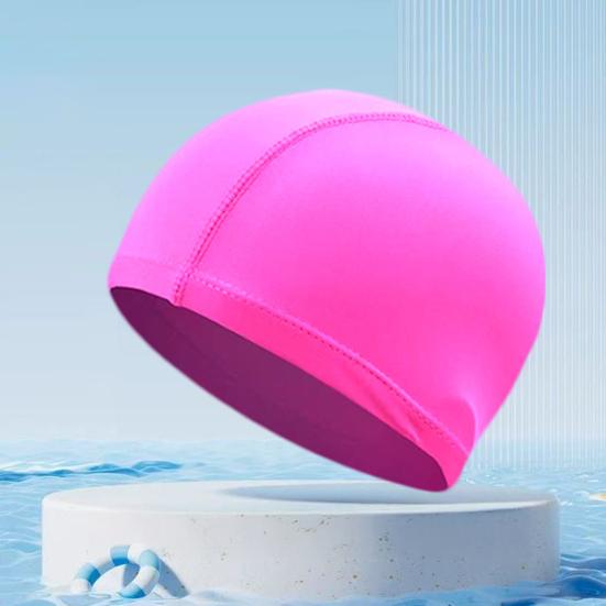 Stoff Badekappe Elastisch Atmungsaktiv Leicht Lang Kurzhaar Schwimmkappe Einfarbig Herren Damen Erwachsene Kinder Schwimmbadkappe