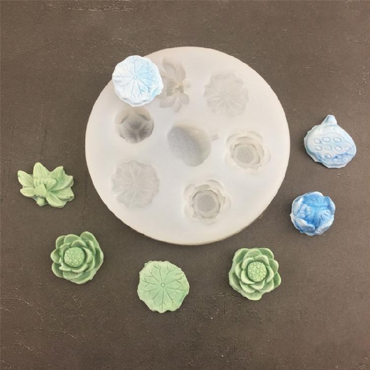 3D Lotus Leaf Shape Silicone Mold Fondant Cake Border Moulds Chocolate Mould