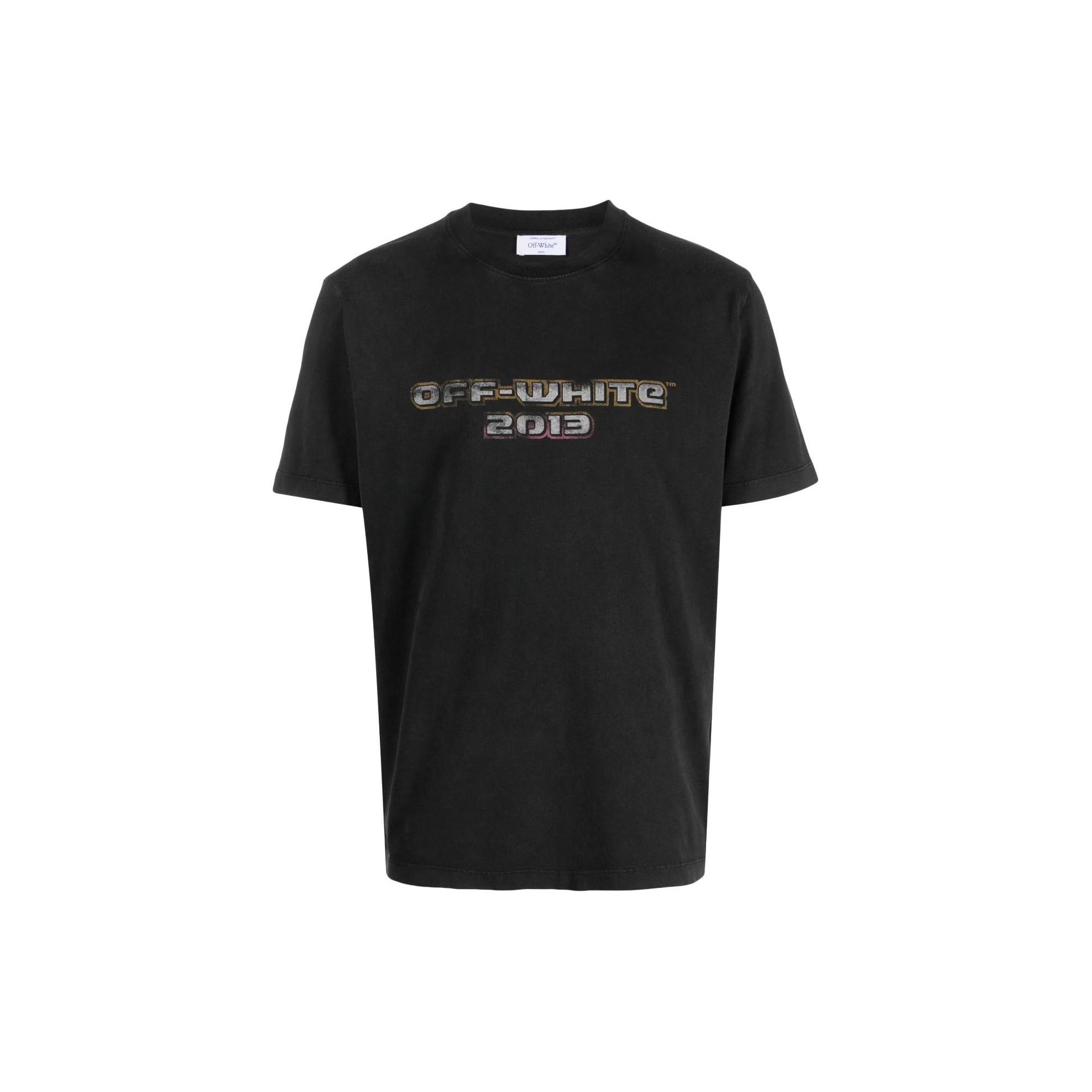 

Off-White Футболка Digit Bacchus Slim с коротким рукавом, черная/многоцветная, мужские топы OMAA027F23JER0061084 M