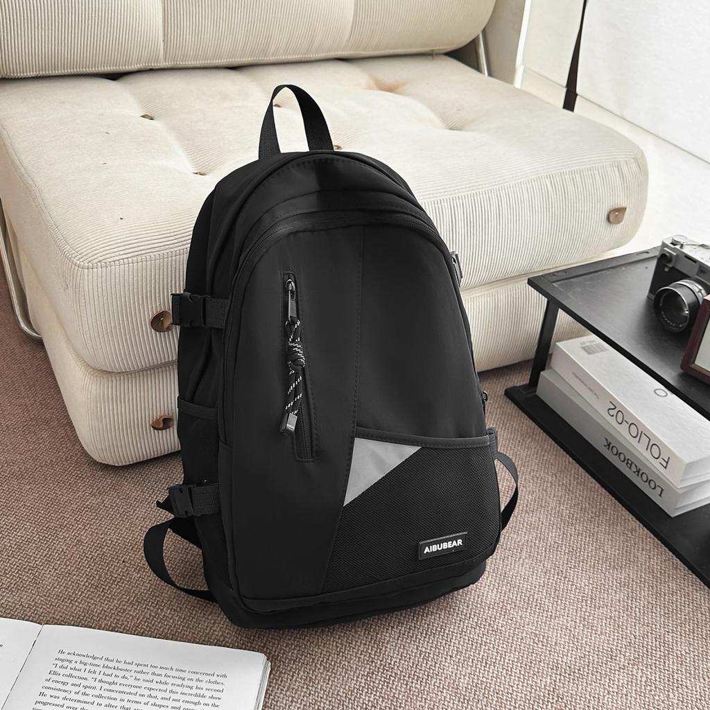 School bag new high-end backpack, large capacity for junior high and college students, simple and versatile casual travel backpack