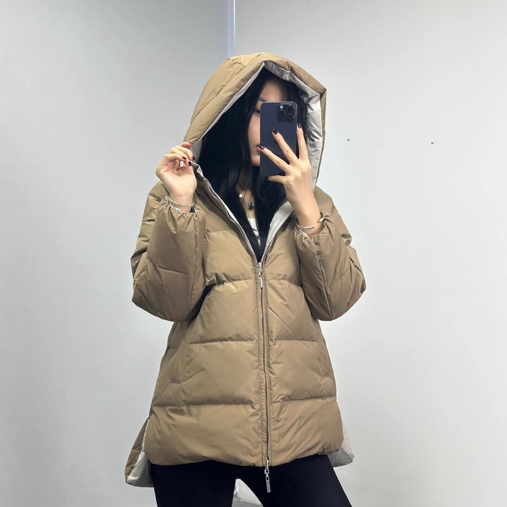 Shenzhen Nanyou women wear down jackets on both sides, winter new hooded short bread jackets, high-end trendy jackets