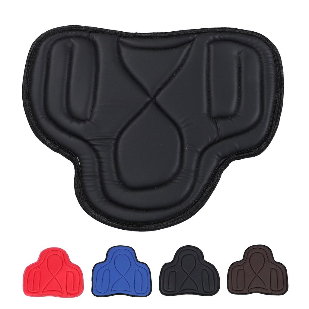 Saddle Pad PU Leather Close Fit Shock Absorbing Thickened Breathable Western Saddle Pad for Equestri