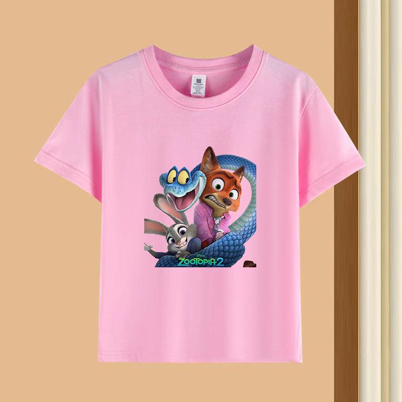 Dětské tričko s krátkým rukávem a kulatým výstřihem - 230g čistá bavlna s potiskem zvířat