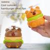 Low Noise Hamburger Bear Handheld Fan 3 Speed Personal Desk Fan Portable Cooling Fan  Household