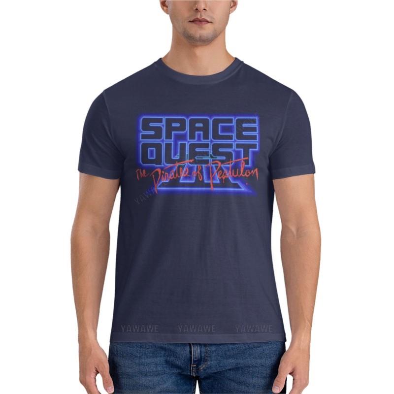 Space Quest 3 Pixel Style - Retro DOS game fan print Fitted T-Shirt men clothes black t shirts 4XL