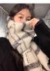 New Korean version of the atmosphere soft waxy plaid scarf women's winter casual versatile retro warm thickened student scarf