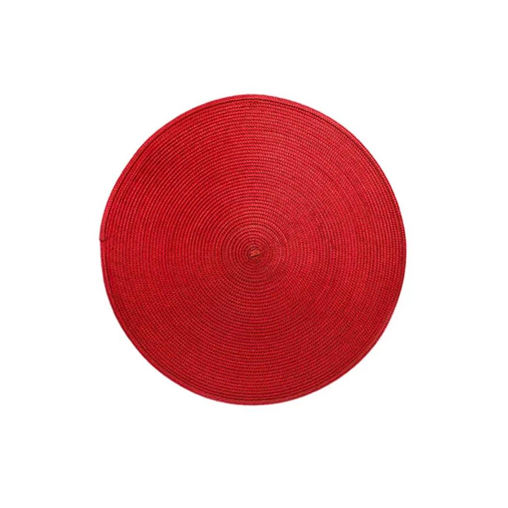38cm Tableware Placemat Non-Slip Insulated Mat Round Woven Placemat